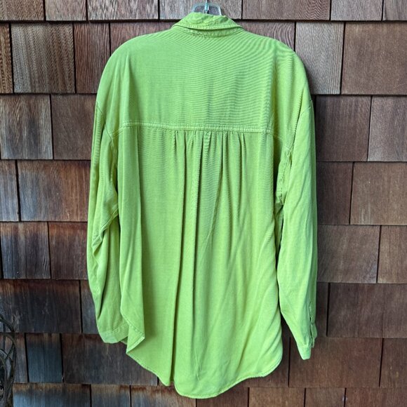 NWT Pilcro Anthropologie Lime The Bo Boyfriend Button Front Shirt - Women's XL - Picture 9 of 14
